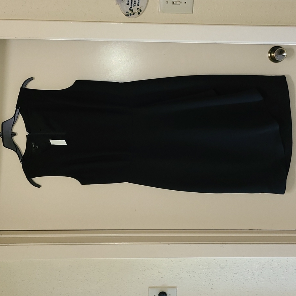 Talbots,  Tapered, Sleeveless Black Dress
